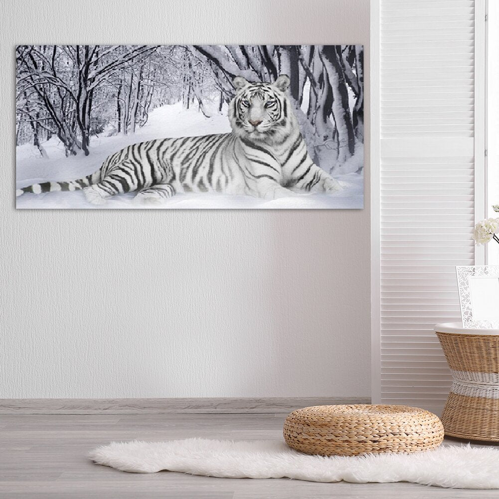 White Tiger | Full Round Diamond Painting Kits