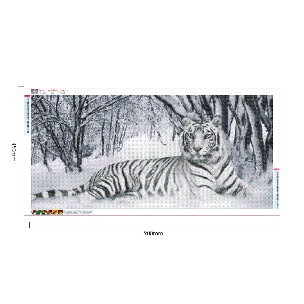 Weißer Tiger | Vollständige runde Diamant-Malkits