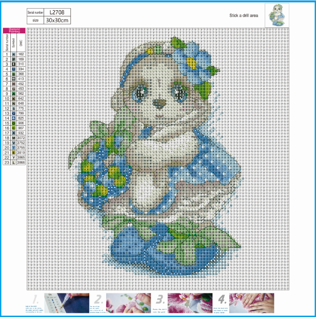 Round Drill Diamond Painting | Cute bunny | 30x30CM