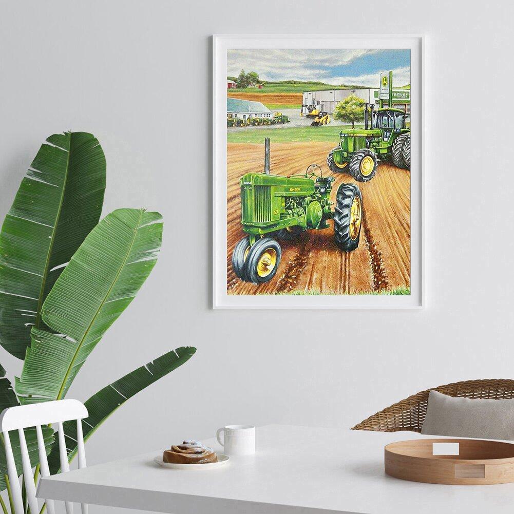 tracteur | Kits complets de peinture au diamant rond 
