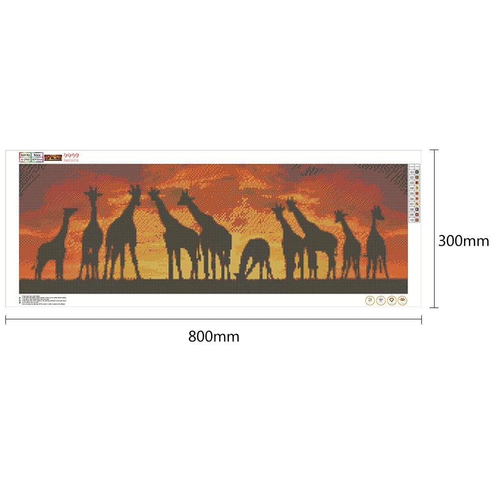 African giraffe | Full Round Diamond Painting Kits | 30 x 80cm