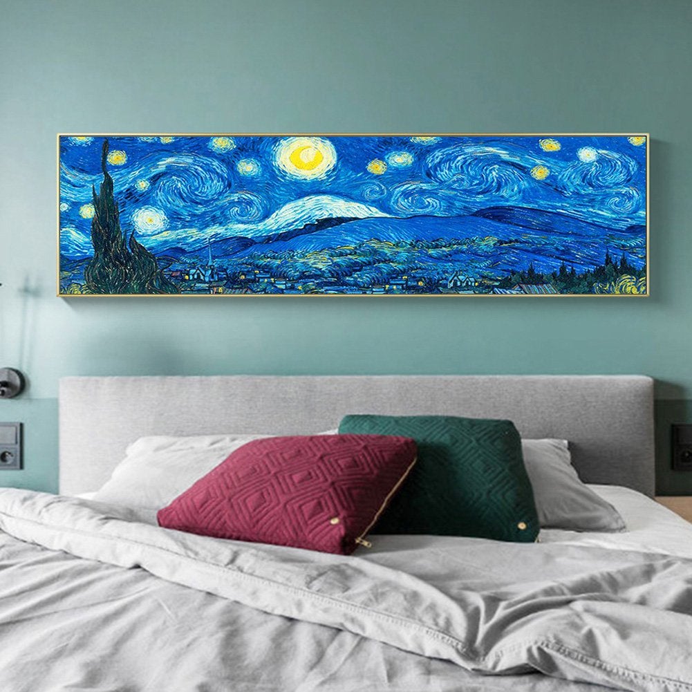 Van Gogh Sternenhimmel | Vollständige runde Diamond Painting Kits | 30 x 80 cm