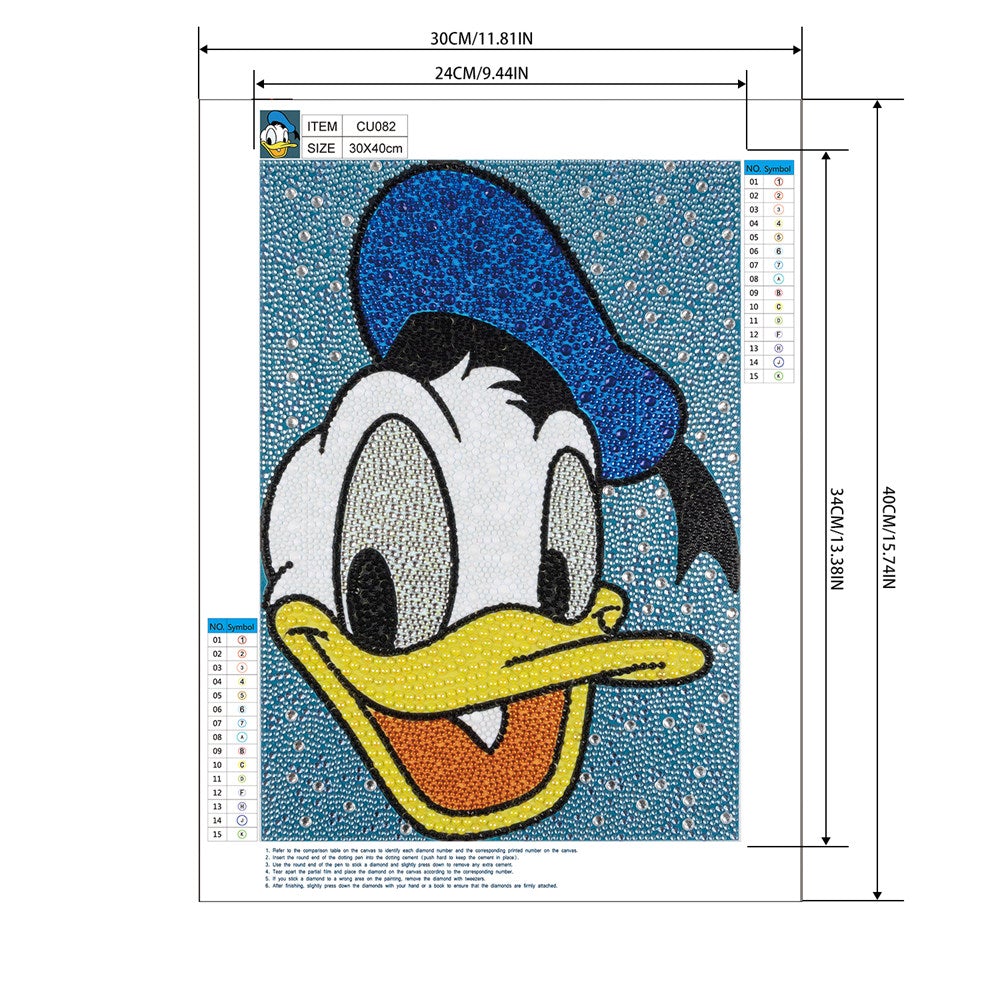 30 x 40CM | Special-shaped Drill Diamond Painting | Donald Duck