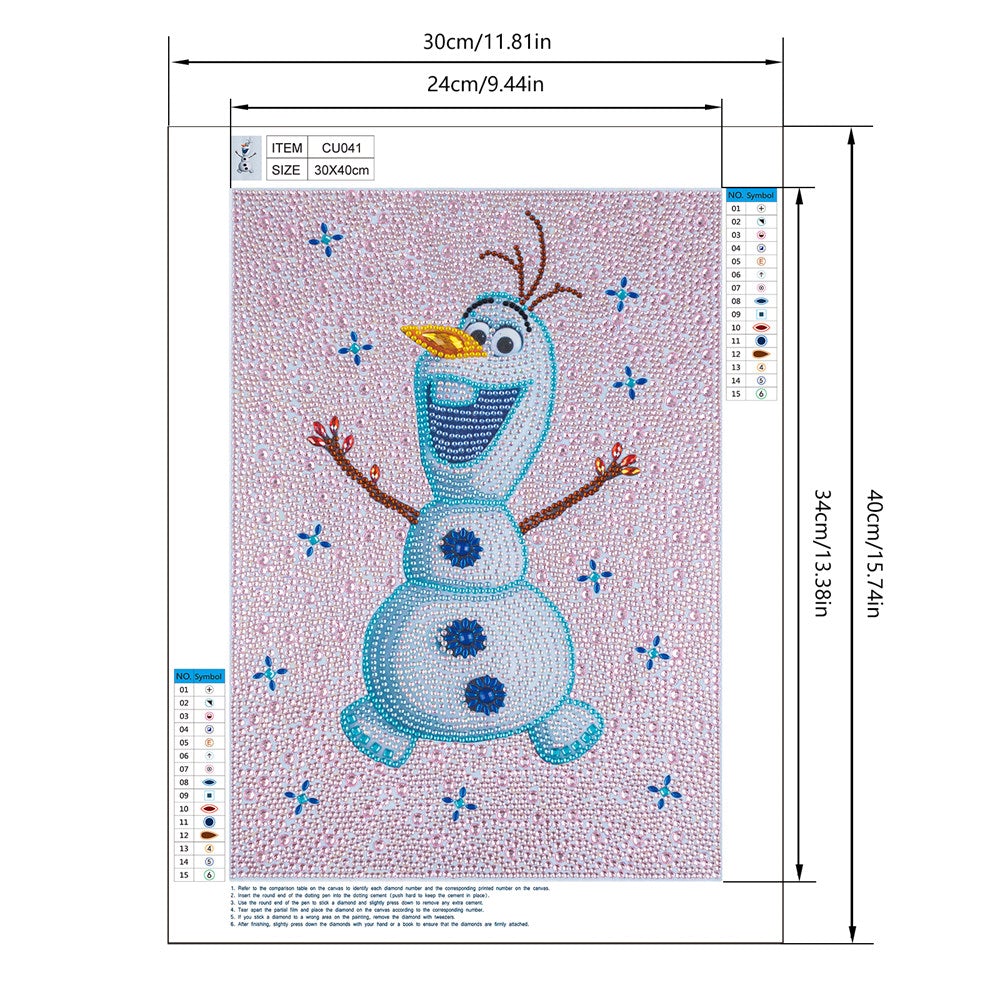 30 x 40CM | Special-shaped Drill Diamond Painting | Snowman