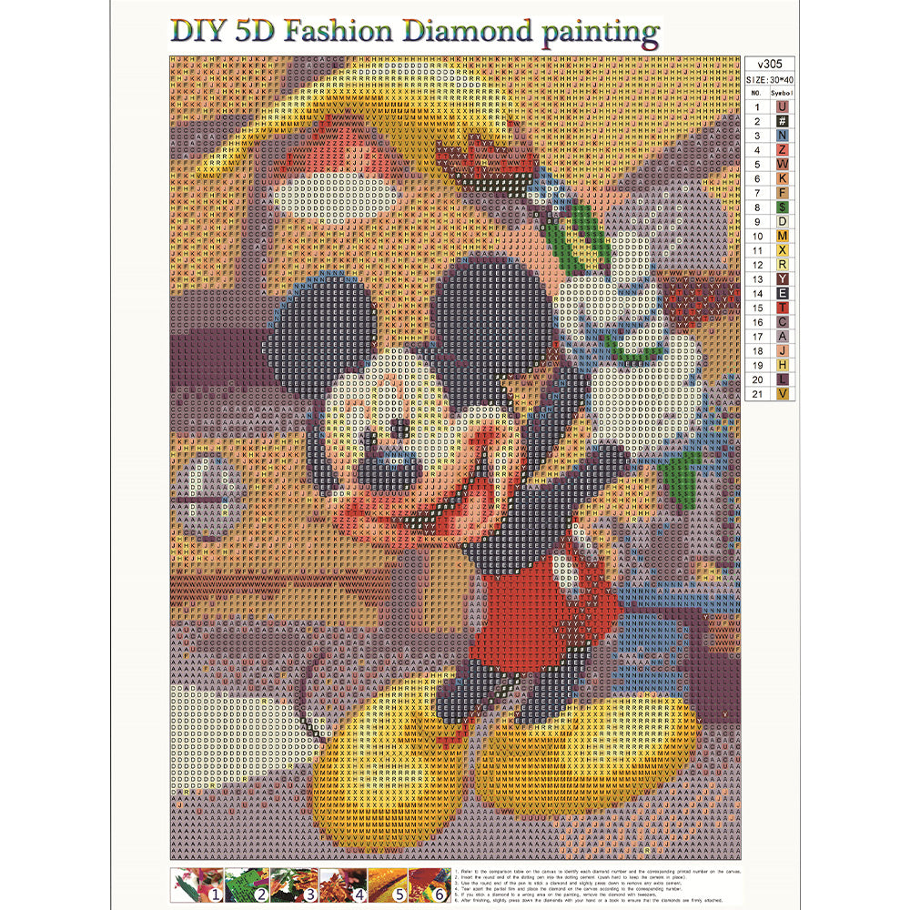 Mickey Mouse | Kits complets de peinture au diamant rond