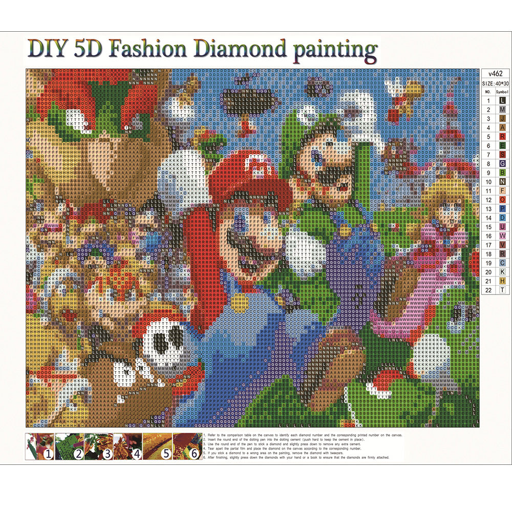 Mario | Full Round Diamond Painting Kits