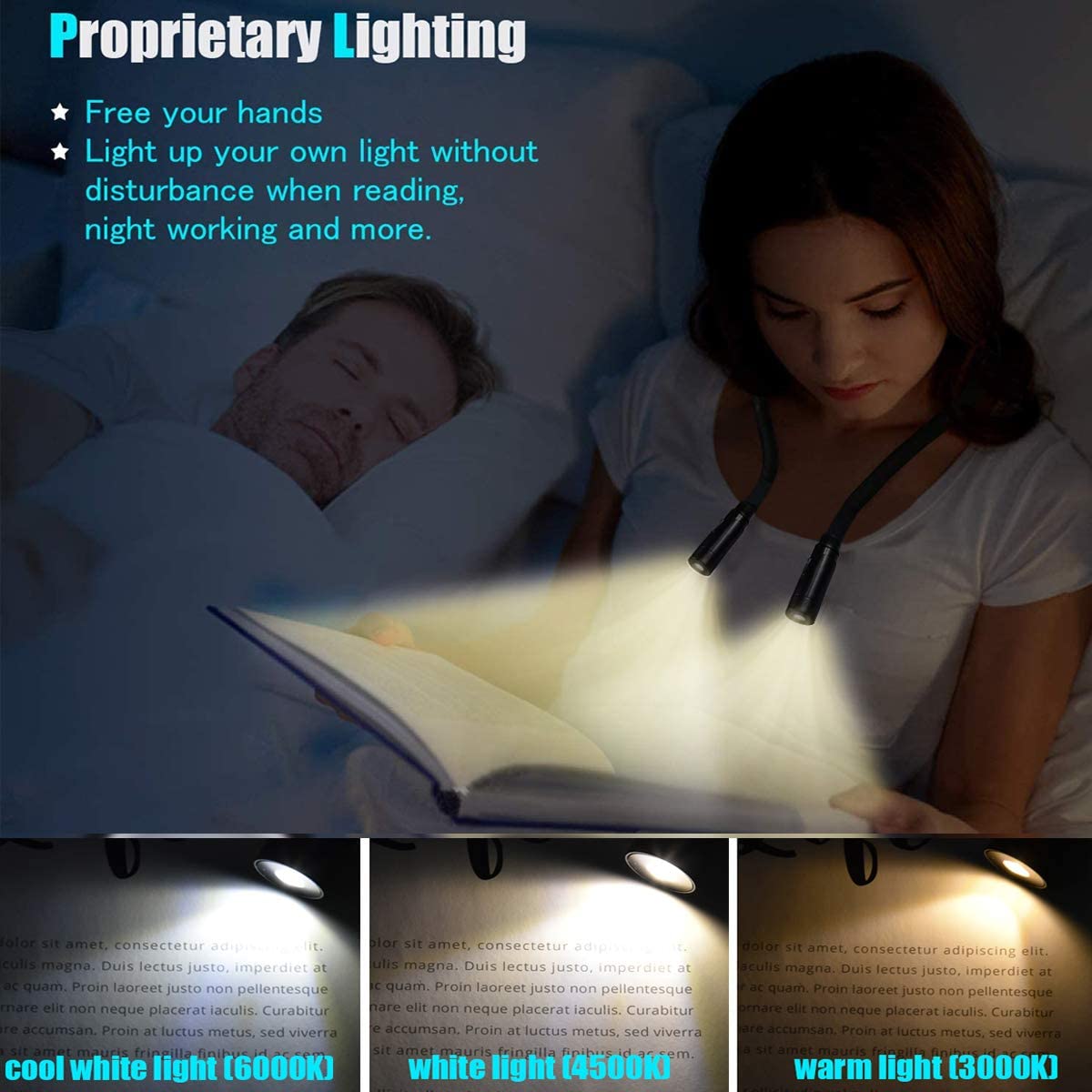 USB Rechargeable Neck Book Light | Tools