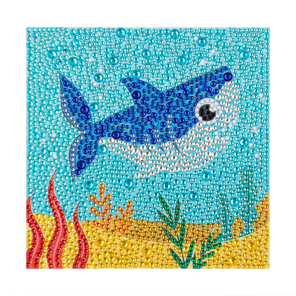 Série pour enfants-| requin | Cristal strass plein diamant peint-(sans cadre)