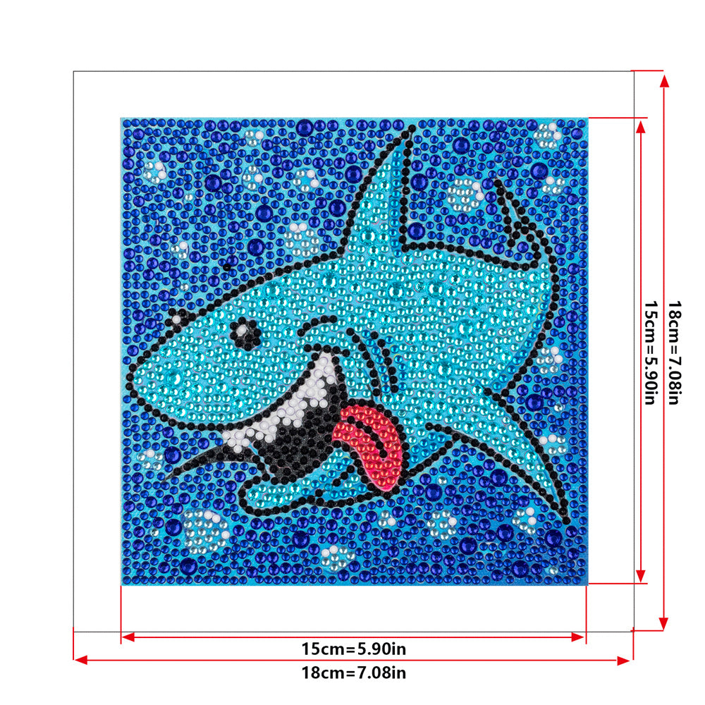 Children's Series-| shark | Crystal Rhinestone Full Diamond Painted-(Frameless)