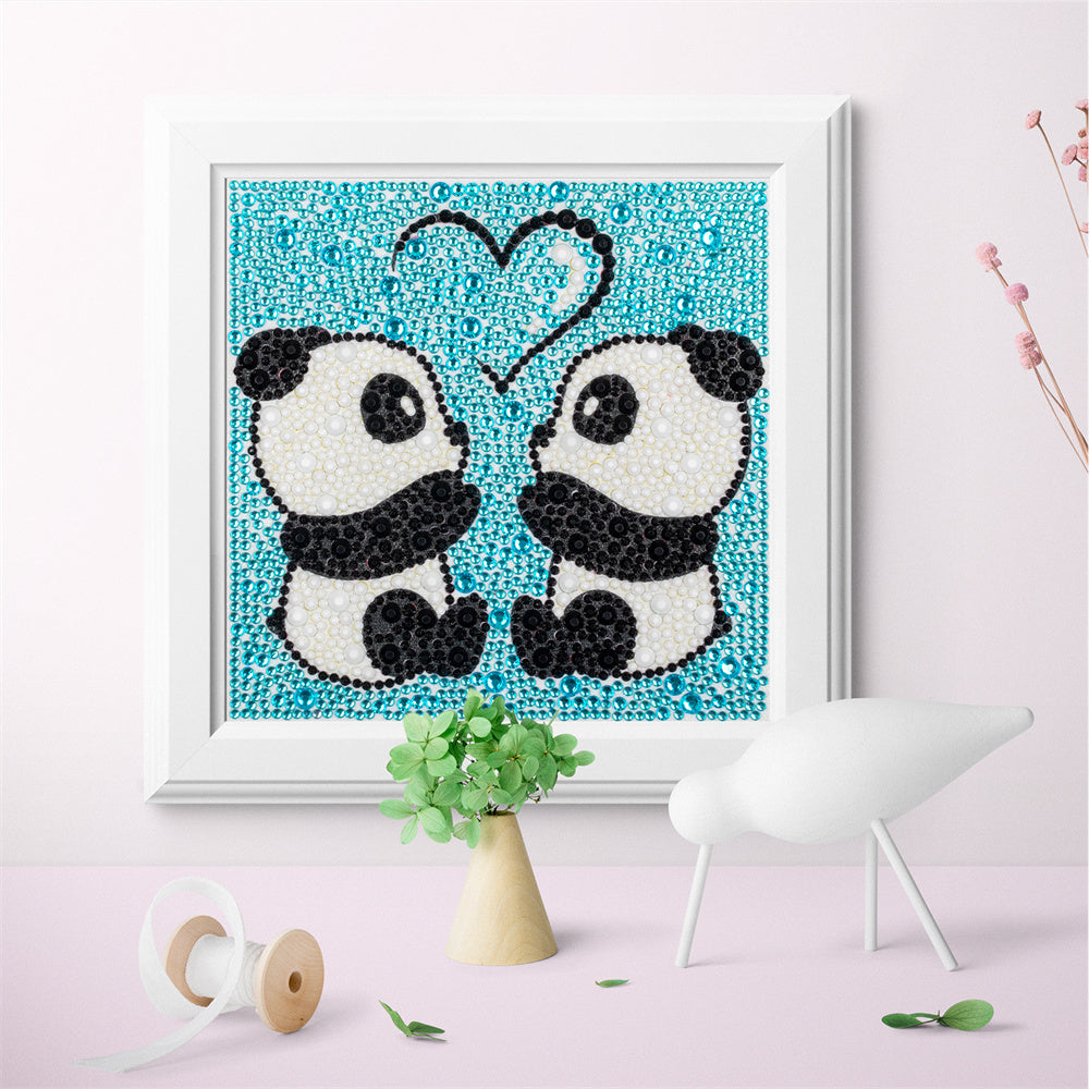 Children's Series-| Two pandas | Crystal Rhinestone Full Diamond Painted-(Frameless)