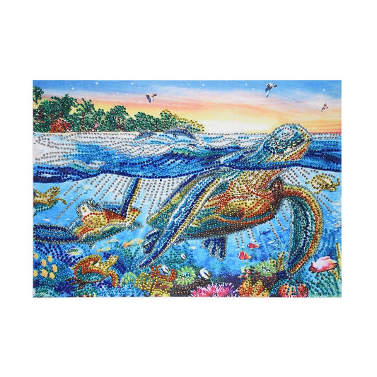 Tortue de mer | Kits de peinture au diamant de forme spéciale