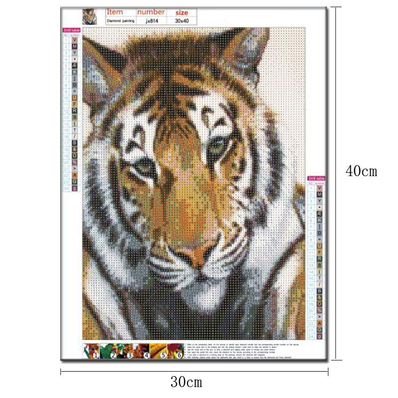 Tigre | Kits complets de peinture au diamant rond