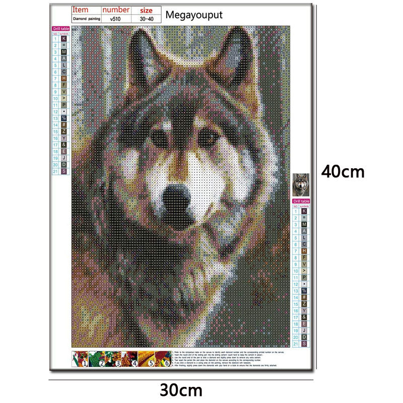 wolf  | Full Round Diamond Painting Kits