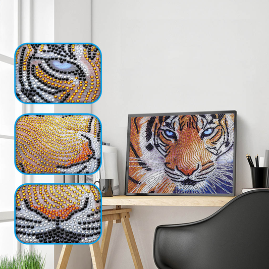 Tiger  | Crystal Rhinestone  | Full Round Diamond Painting Kits
