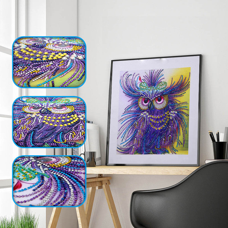 Owl  | Crystal Rhinestone  | Full Round Diamond Painting Kits