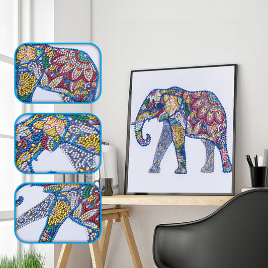 Éléphant | Cristal Strass | Kits complets de peinture au diamant rond