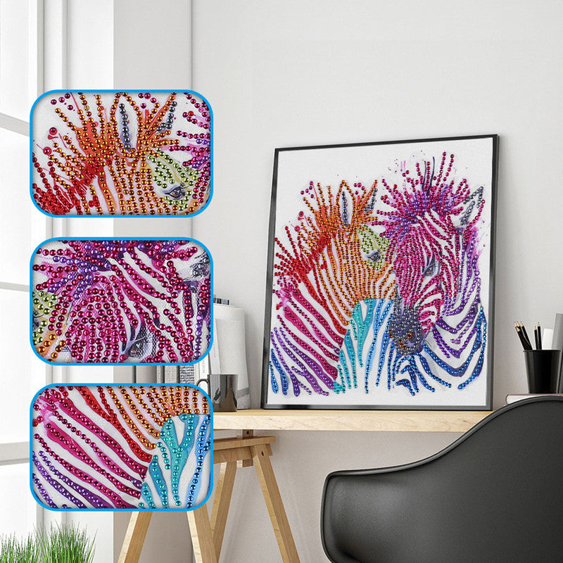 Zebra  | Crystal Rhinestone  | Full Round Diamond Painting Kits