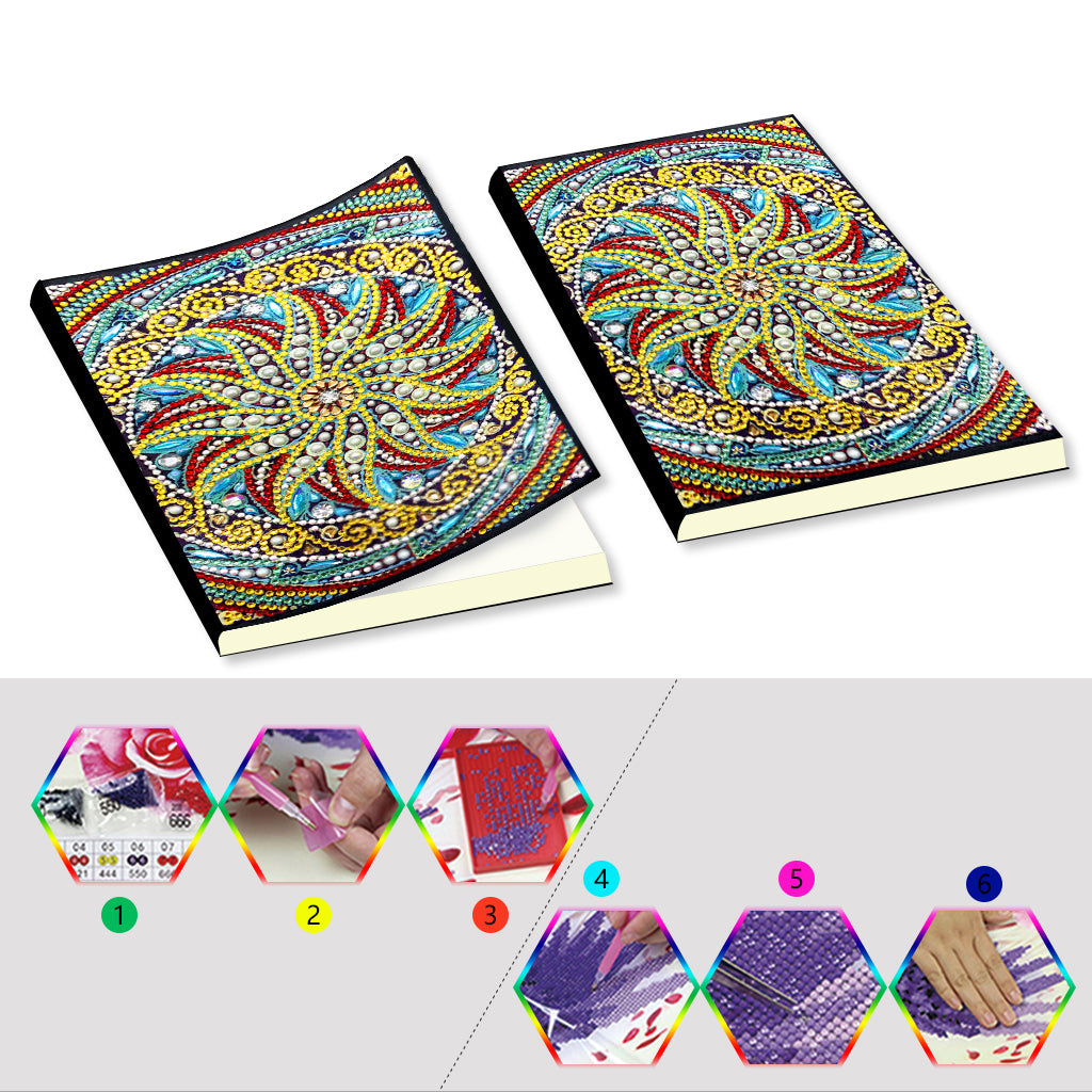 A5 5D Notebook DIY Partie Forme Spéciale Strass Journal Journal | Fleur