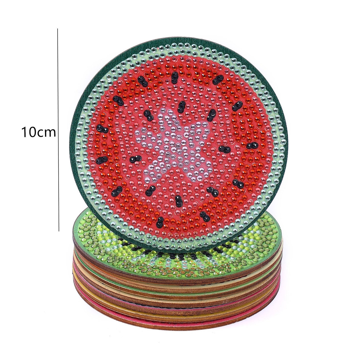 8-teiliges Set zum Selbermachen speziell geformter Diamant-Gemälde-Untersetzer | Früchte