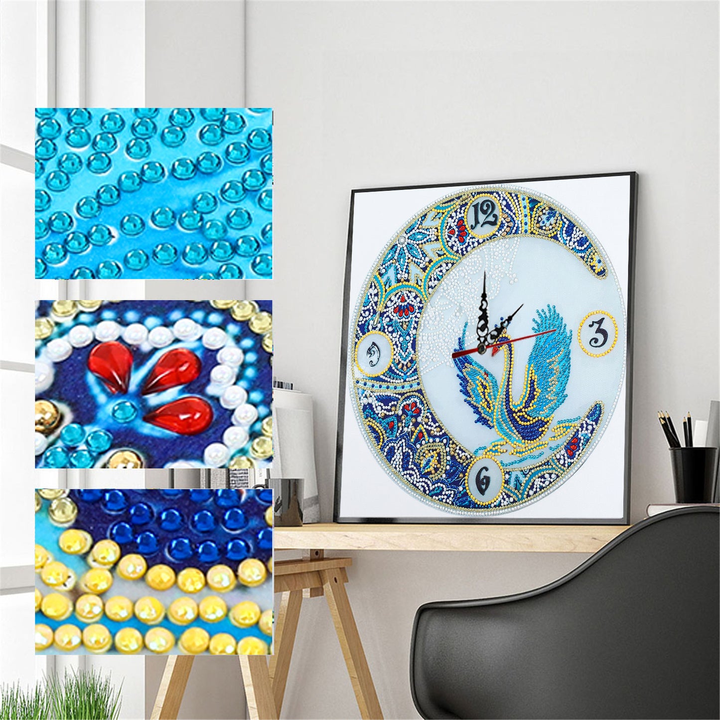 Peacock Clock | Special Shaped Diamond Painting Kits