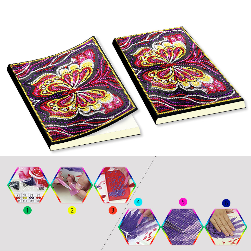 A5 5D Notebook DIY Part Special Shape Rhinestone Diary Book | Butterfly