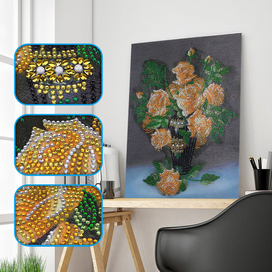 Yellow Rose  | Crystal Rhinestone  | Full Round Diamond Painting Kits