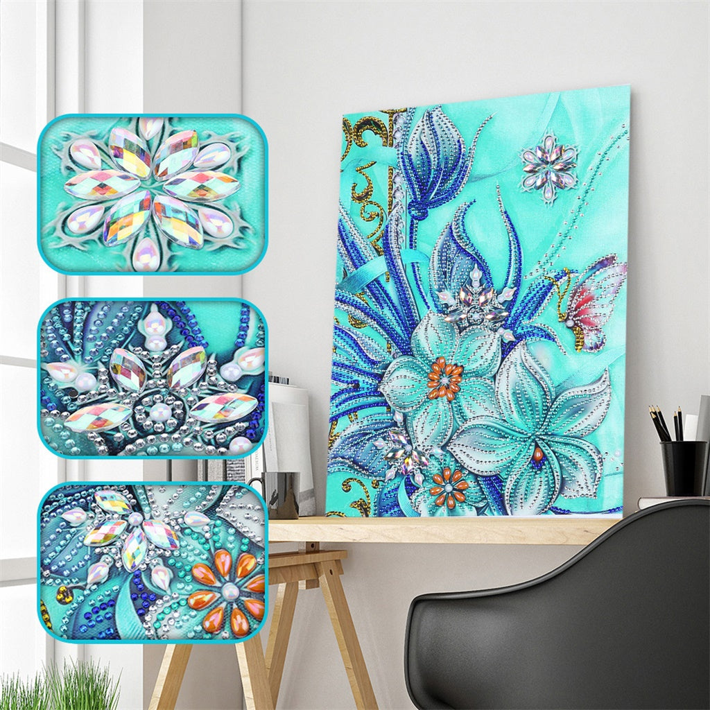 Flower  | Crystal Rhinestone  | Full Round Diamond Painting Kits