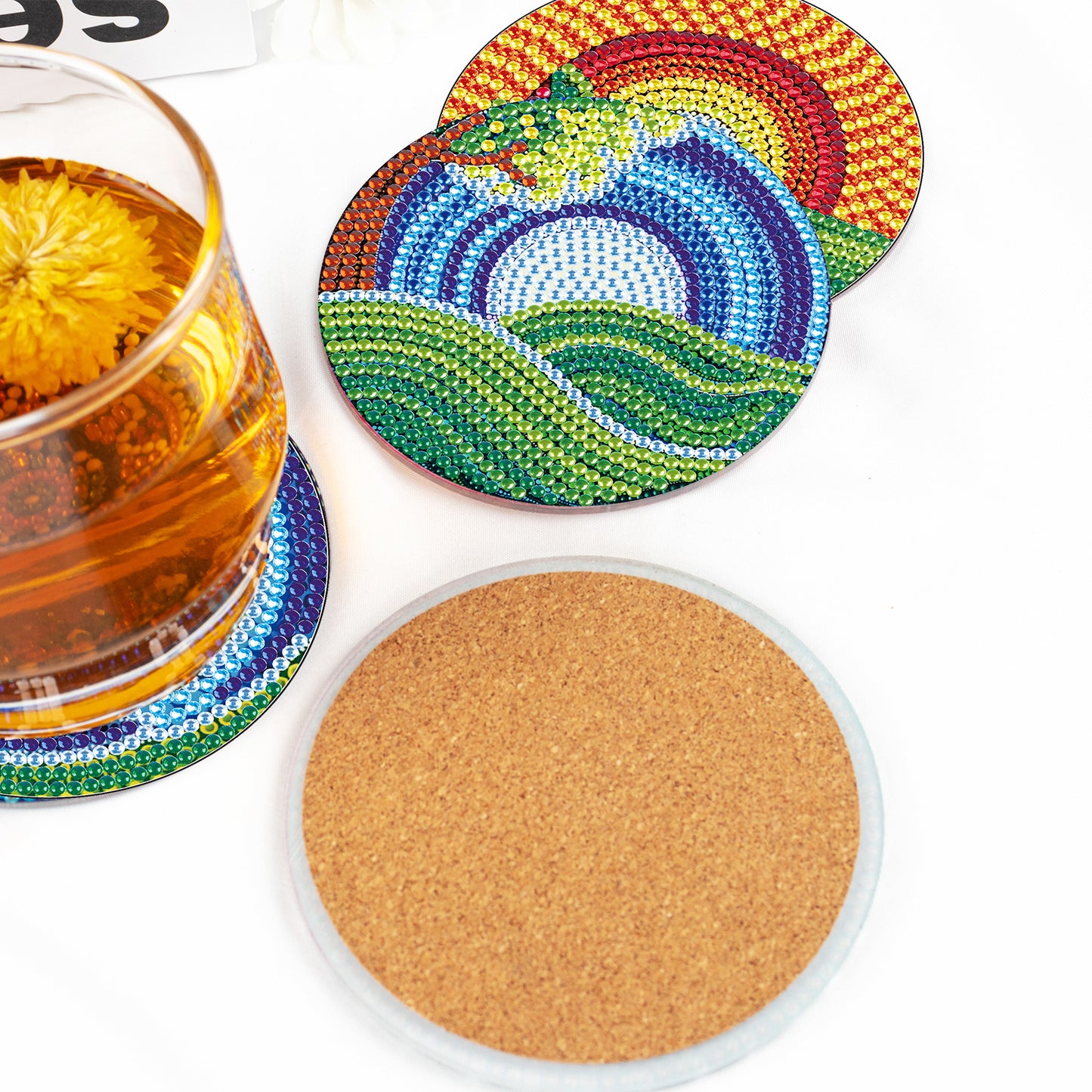 DIY Special Shaped Diamond Painting Coaster Flower