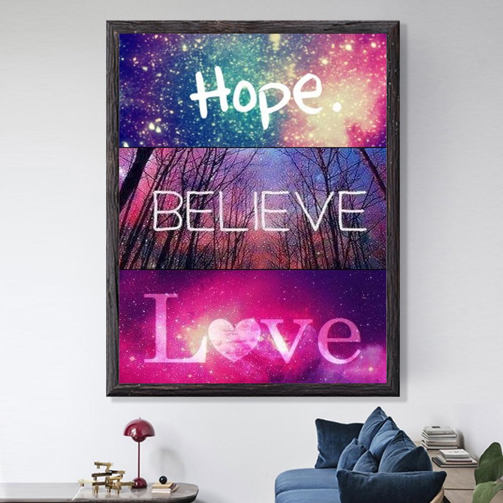 Hope Believe Love   | Full Round Diamond Painting Kits