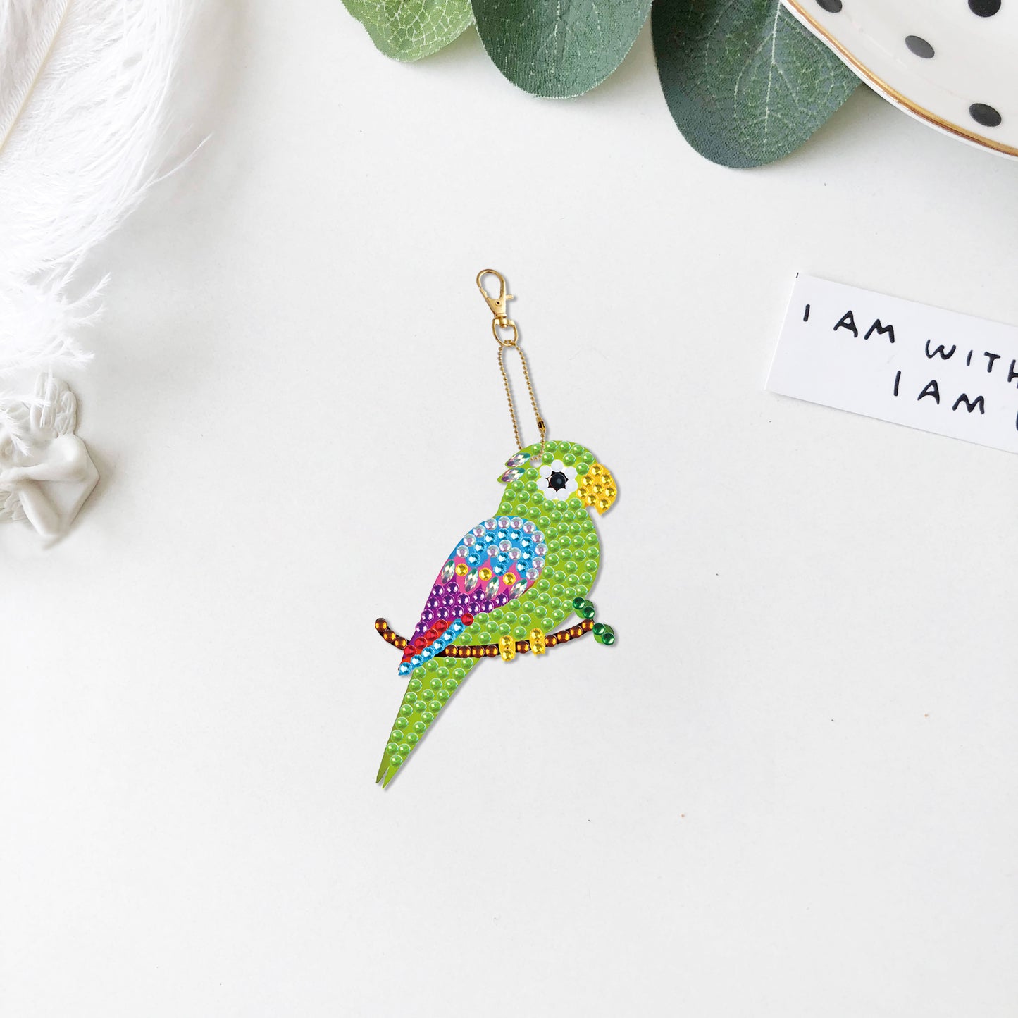 DIY keychain | Parrot | Double-sided | Five Piece Set