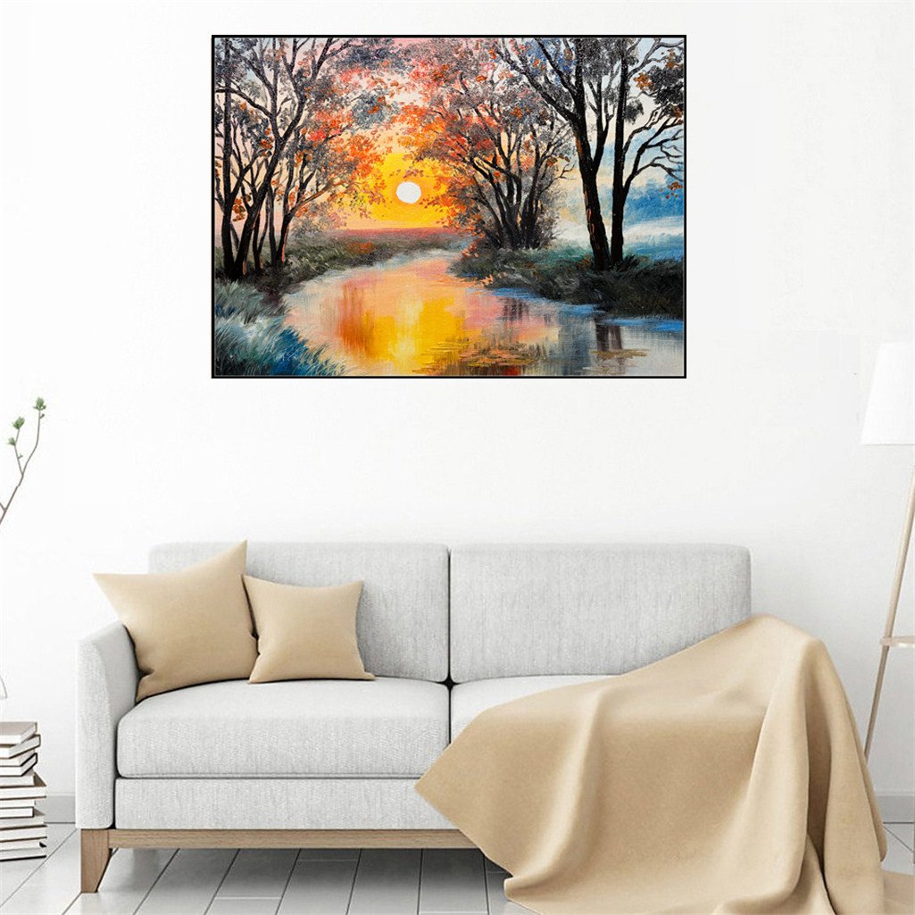 Lake under the sun | Full Round Diamond Painting Kits