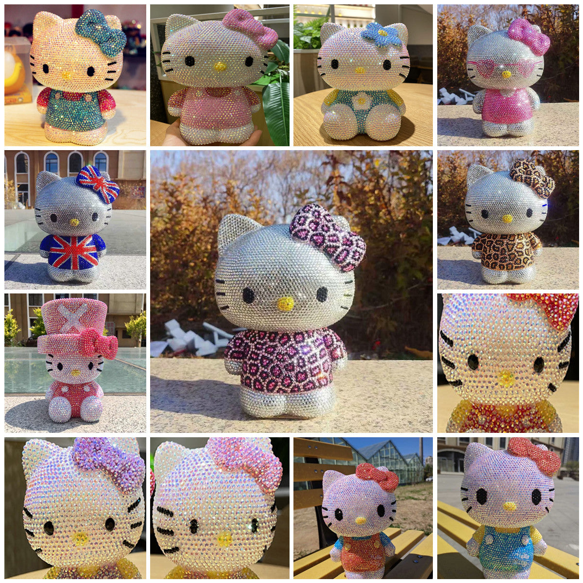 DIY Hellow Kitty - Crystal Rhinestone Full Diamond Painting Piggy Bank (No glue)