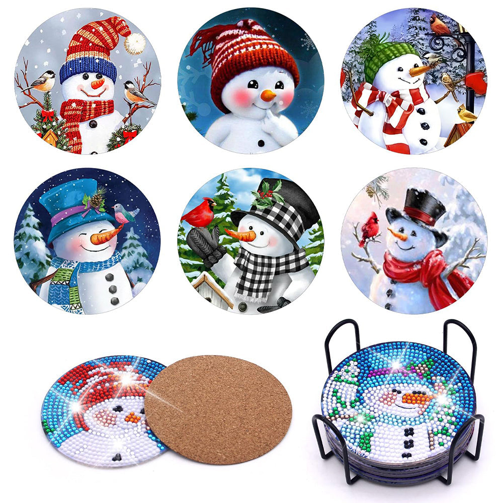 6 pcs set DIY Special Shaped Diamond Painting Coaster  | Christmas（no holder）