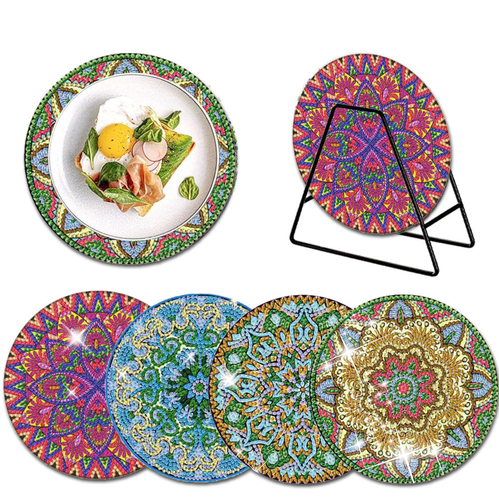 4PCS Diamond Painting Placemats Dish Mats | Mandala