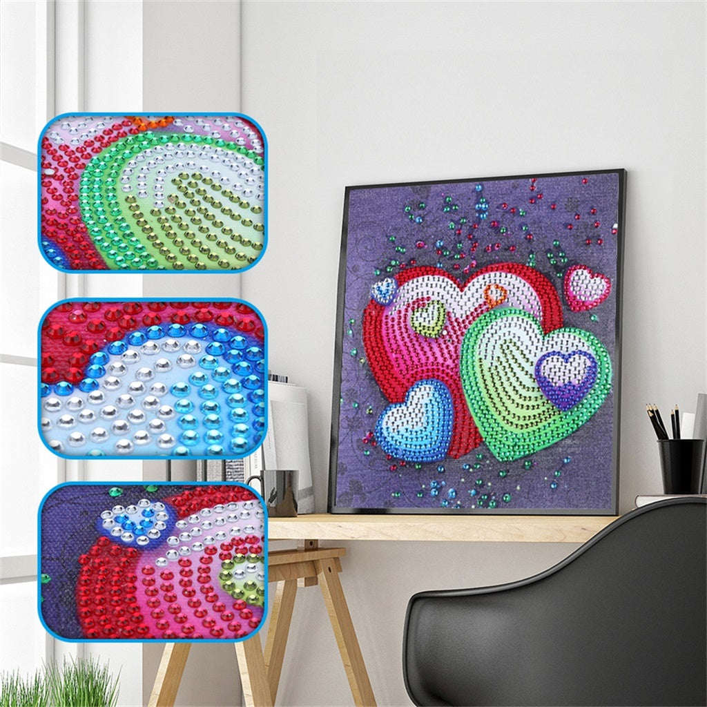 Heart Shaped Love  | Crystal Rhinestone  | Full Round Diamond Painting Kits