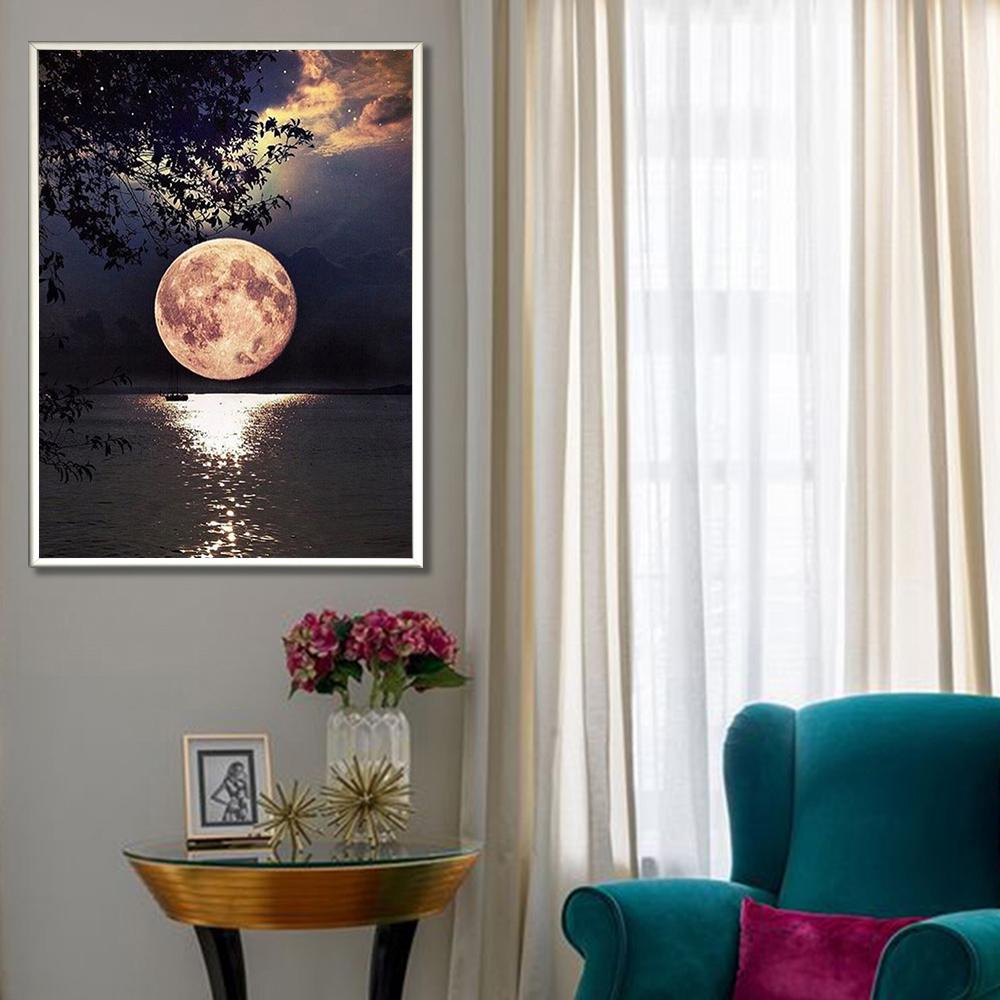 Moon on the lake  | Full Square Diamond Painting Kits