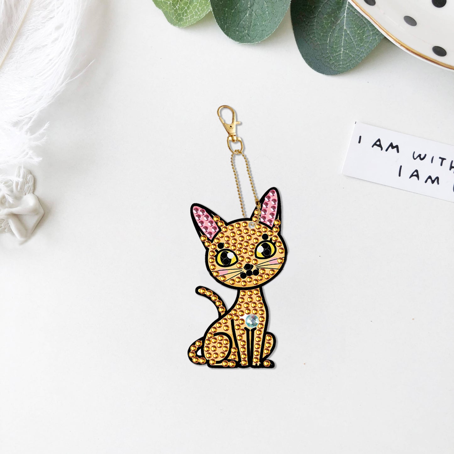 DIY keychain | Cat | Double-sided | Five Piece Set