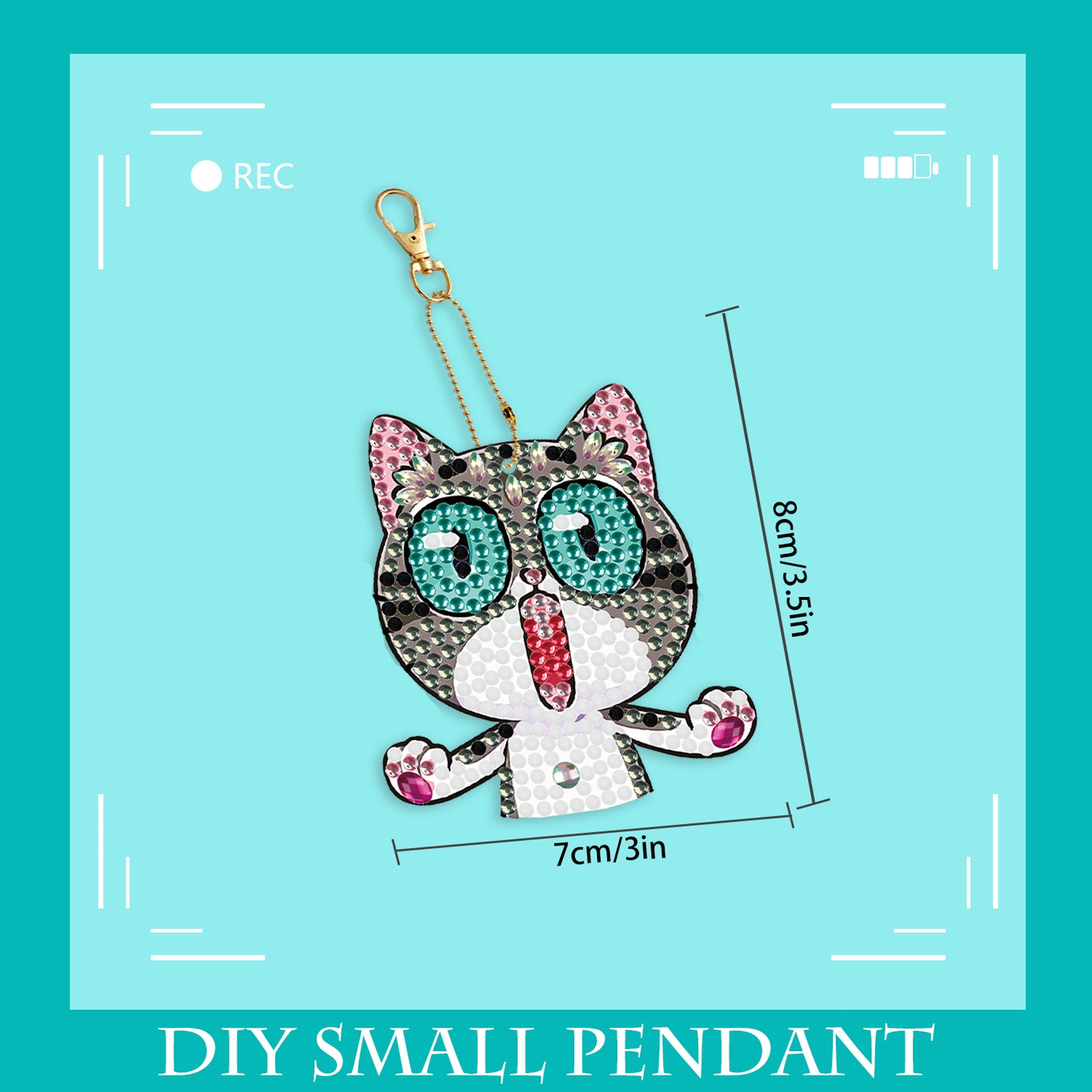 DIY keychain | Cat | Double-sided | Five Piece Set