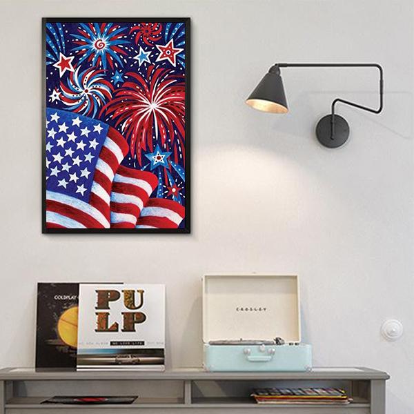 American firework flag | Full Round Diamond Painting Kits