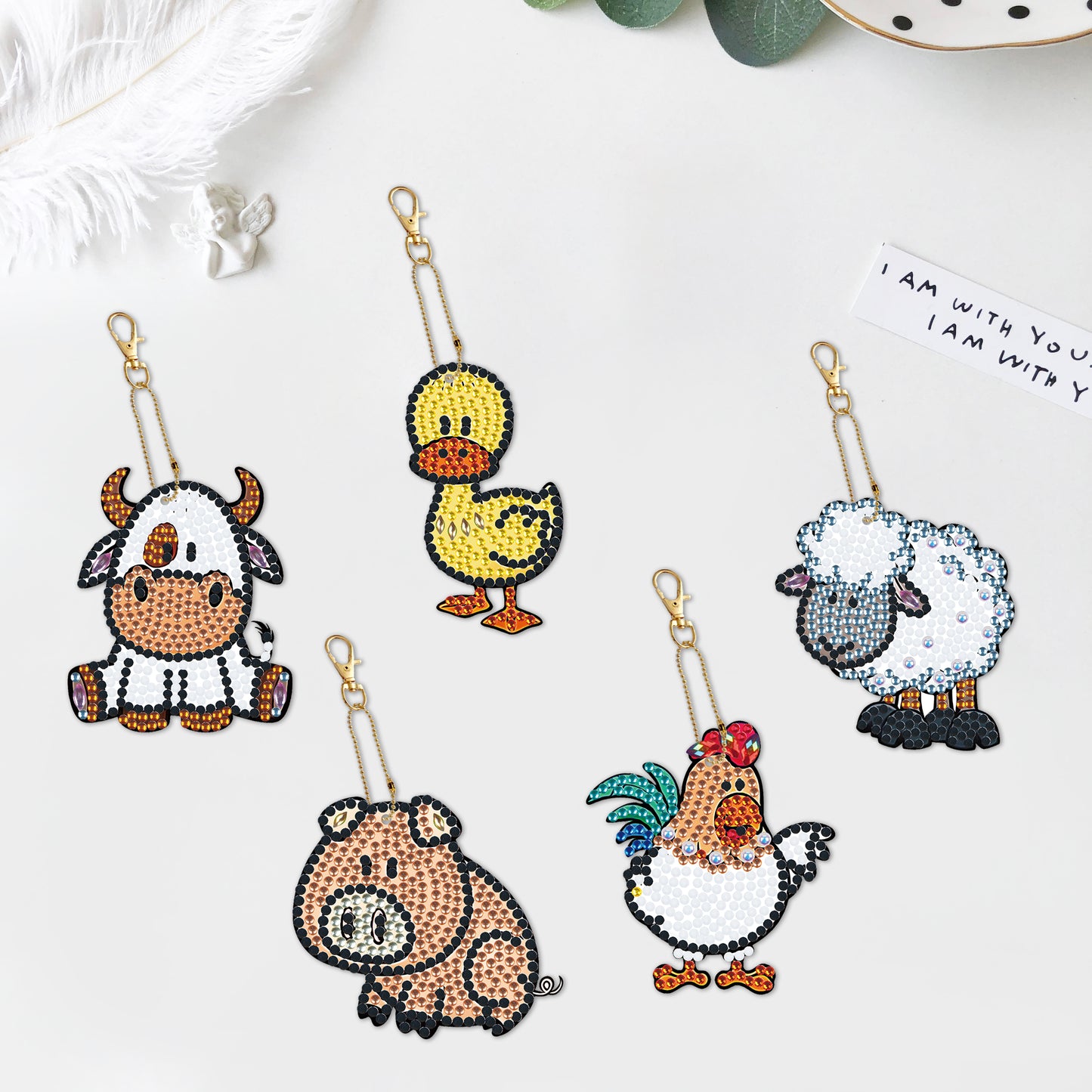 DIY keychain | Animals | Double-sided | Five Piece Set