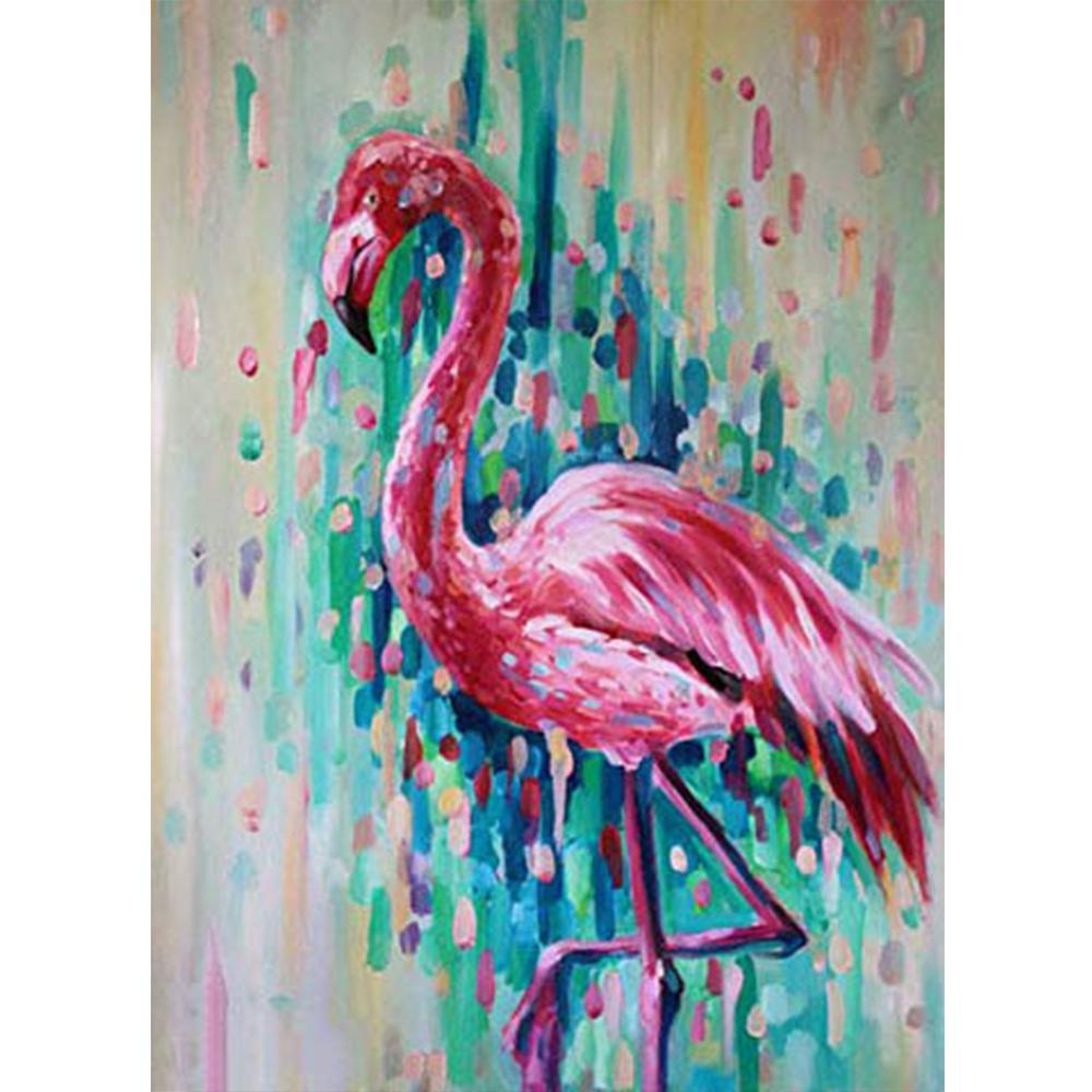 Flamant rose | Kits complets de peinture au diamant rond