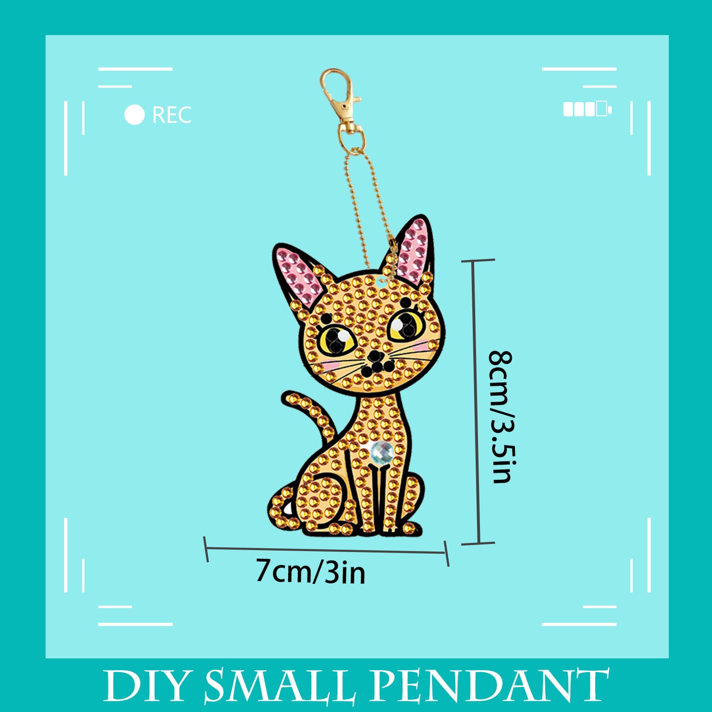 DIY keychain | Cat | Double-sided | Five Piece Set