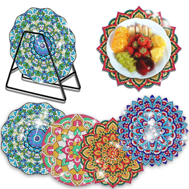 4PCS Diamond Painting Placemats Dish Mats | Mandala