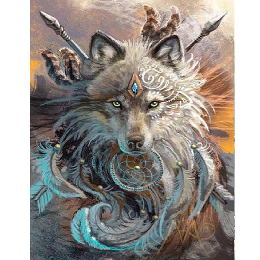 Wolf | Vollständige runde Diamant-Malkits