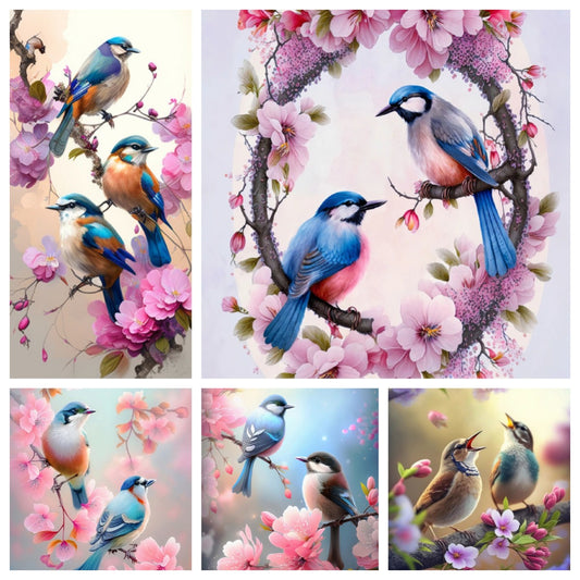 Full Round/Square Diamond Painting Kits | Flowers and Birds