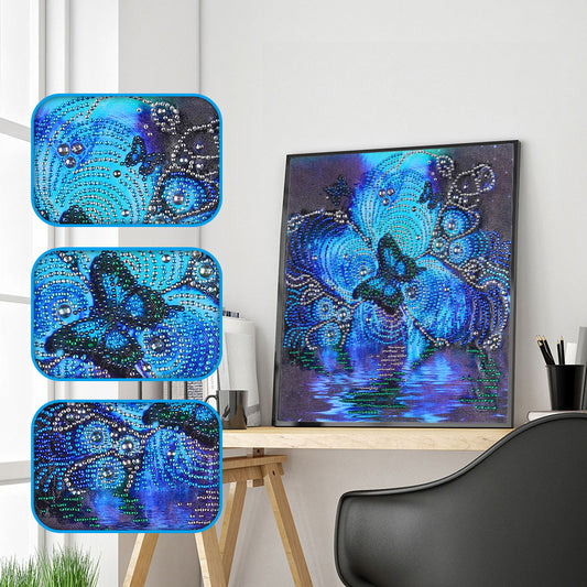 Flowers  Butterfly  | Crystal Rhinestone  | Full Round Diamond Painting Kits
