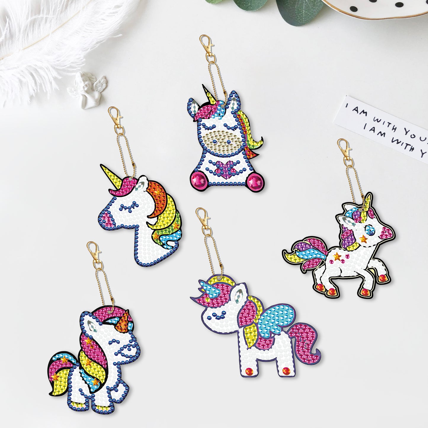 DIY keychain | Unicorn | Double-sided | Five Piece Set