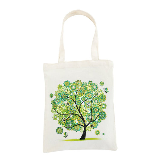 DIY Rhinestone Diamond Painting Tree Tote Bag