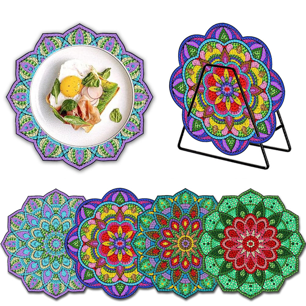 4PCS Diamond Painting Placemats Dish Mats | Mandala