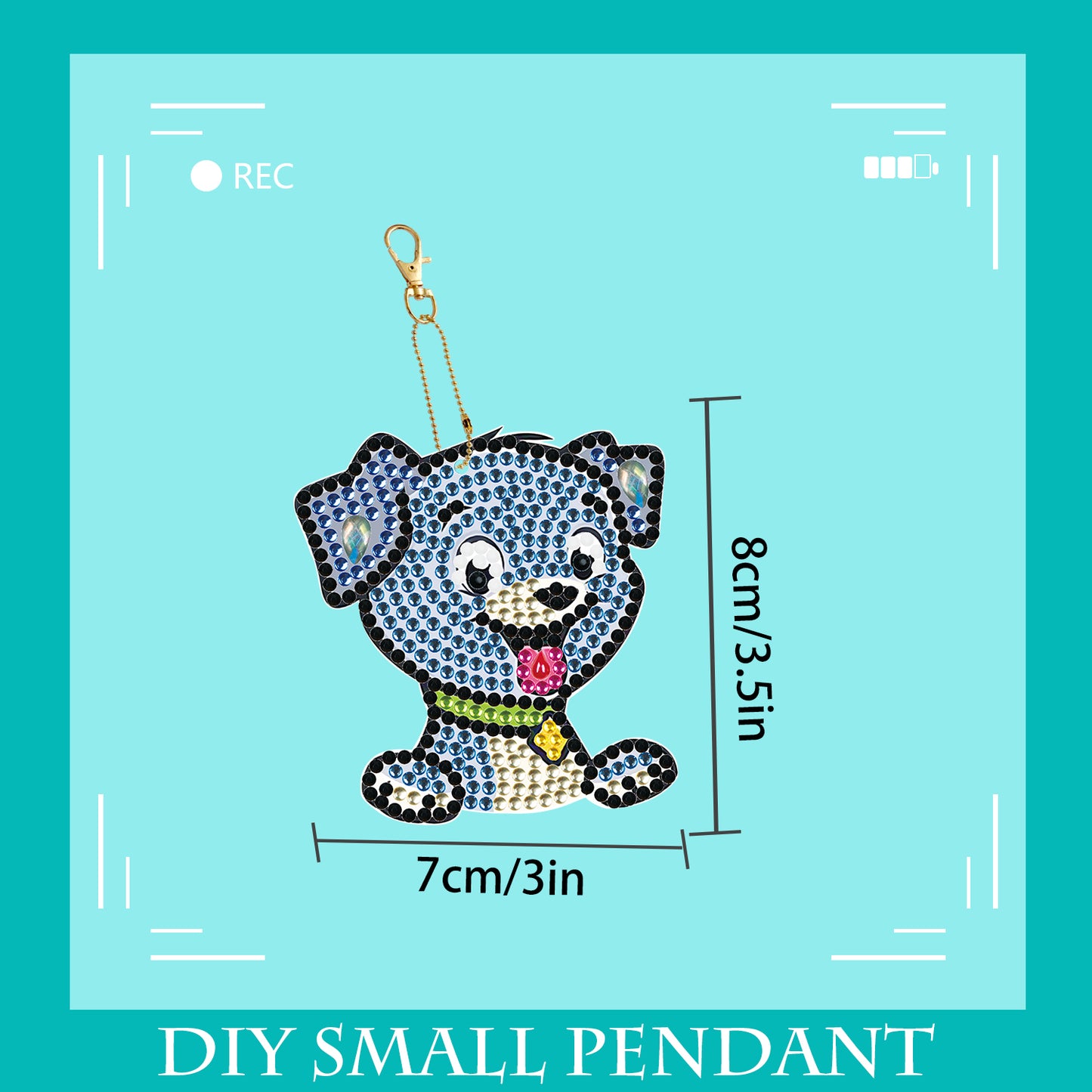 DIY keychain | Dog | Double-sided | Five Piece Set